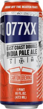 Carton Brewing Company - 077XX East Coast Double IPA (4 pack 16oz cans) (4 pack 16oz cans)