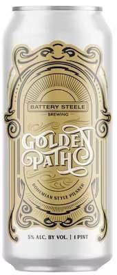 Battery Steele Brewing - Golden Path Bohemian Pilsner (4 pack 16oz cans) (4 pack 16oz cans)