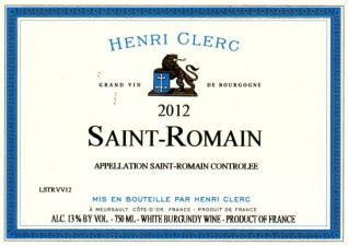 Henri Clerc - Saint Romain 2020 (750ml) (750ml)